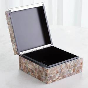 Handcrafted Mother Of Pearl Mosaic Jewelry Box Set Square Stackable Storage <b>Boxes</b> For Bedroom Decorative <b>Trinket</b> Organizer - Product Image 6