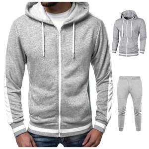 Pantalones Deportivos Casuales para Hombre, Color Gris Sólido, con Cordón Ajustable, Bolsillos Laterales, Corte Ajustado, Largos, para Otoño - Product Image 1