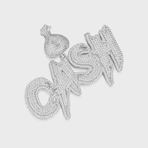 จี้ฮิปฮอปทรงกระเป๋าเงินประดับเพชรโมอิสซาไนต์ทรงกลมแบบฝังเพชร สำหรับผู้ชาย ดีไซน์กระเป๋าเงิน ทำจากเงินแท้ 925 สไตล์แร็ปเปอร์ - Product Image 1