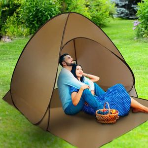 2/3 Man Pop up Beach Tent with Anti UV Sun Shade Automatic Waterproof Canopy Net Window Storage Bag for Outdoor Sun Protection - Product Image 3
