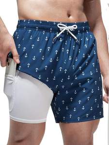 Short de bain pour homme à imprimé floral, en toile extensible quadridirectionnelle, séchage rapide, respirant, imperméable, léger, taille mi-haute, pour la plage - Product Image 4