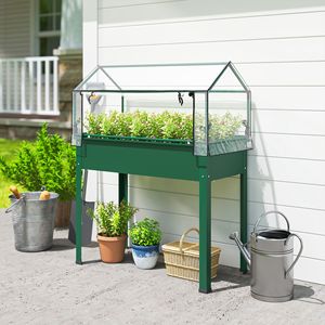 Fioriera Rialzata Ecologica con Copertura a Serra e Foro di Drenaggio per la Coltivazione Domestica di Ortaggi - Product Image 2