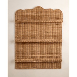 Étagère murale en rotin écologique à 3 niveaux, présentoir festonné, organisateur de rangement tissé à la main pour salon, vente en gros B2B - Product Image 1