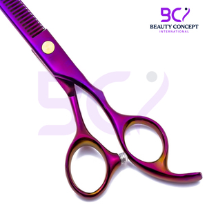 Tijeras de entresacar de doble filo ultraafiladas de acero inoxidable 2026 de alto rendimiento, 6.0 pulgadas, color morado, servicio OEM ODM - Product Image 6