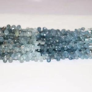 Cuentas facetadas de aguamarina musgosa con corte lateral en forma de pera de 7*5 mm, 9 pulgadas, cuentas de piedra natural tipo briolette para la fabricación de joyería. - Product Image 6