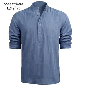 Camisa de Manga Larga con Cuello en V para Hombre - Product Image 3