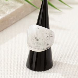Statement Finger Bands Gloss Finish Fashion Jewelry for Women Designer Resin Craft Chunky Dome Ring <b>Set</b> <b>Angel</b> Acrylic - Product Image 3