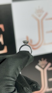 Pear Shape Moissanite Diamond <b>Solitaire</b> Halo <b>Ring</b> 925 Solid Sterling <b>Silver</b> Engagement <b>Ring</b> GRA Certified Synthetic Diamond <b>Ring</b> - Product Image 3