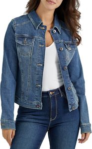 <b>Ladies</b> Denim <b>Jacket</b> Premium Cotton Blue <b>Jean</b> Coat Classic Casual Outerwear Button Front Stylish Street Fashion Daily Comfort Fit - Product Image 3