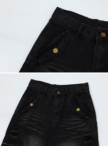 Vaqueros Cargo de Mujer Vintage Personalizados de Cintura Baja y Pierna Ancha, Lavados, de Ajuste Holgado, Transpirables, Estilo Urbano, Pantalones de Mezclilla de Verano - Product Image 5