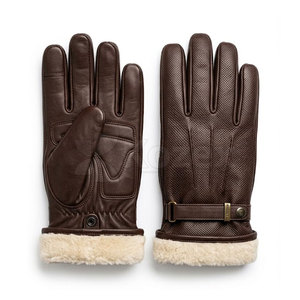 Gants d'hiver en cuir pour homme, écologiques et légers, doublés de laine, pour le sport, le travail en extérieur, la conduite et l'usage quotidien - Product Image 6