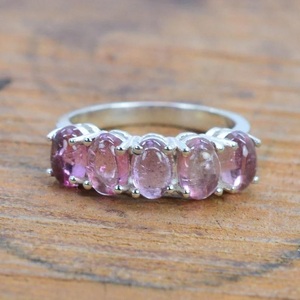 925 Sterling <b>Silver</b> Gemstone Jewelry <b>Ring</b> Handmade Pink Tourmaline for Anniversary Christian Religious Gift - Product Image 2