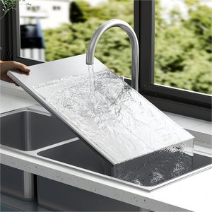 Planche à découper double face en acier inoxydable 304 de qualité supérieure, compatible lave-vaisselle, écologique, hygiénique, non poreuse, pour la viande en cuisine - Product Image 3