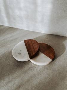 Modern Wood Marble <b>Coaster</b> Set by NEHA ENTERPRISES Stylish <b>Table</b> <b>Coasters</b> for Glass Mug And Wine Cups - Product Image 1