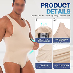 Compression <b>Jumpsuit</b> Unisex High Elastic Antibacterial Breathable Quick Dry Seamless Spandex/Nylon Full Body Sports Romper - Product Image 3