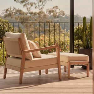 Wholesale Price Product Outdoor Teak Lounge Chair <b>Sofa</b> with Weather Resistant <b>Material</b> For Home Garden Furniture - Product Image 6