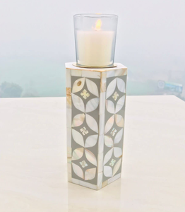 Portavelas con Incrustaciones de Hueso, Diseño de Hoja, Ecológico, Hecho a Mano, Personalizado, para Navidad o Cumpleaños, de Alta Calidad y al Mejor Precio - Product Image 1