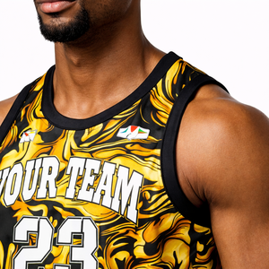 ชุดบาสเก็ตบอลสั่งทำพิเศษ ชุดทีม ผ้าโพลีเอสเตอร์ตาข่าย ระบายอากาศได้ดี เสื้อเจอร์ซีย์ กางเกงขาสั้น พิมพ์ลายแบบซับลิเมชั่น ชุดกีฬาสำหรับฝึกซ้อม - Product Image 2