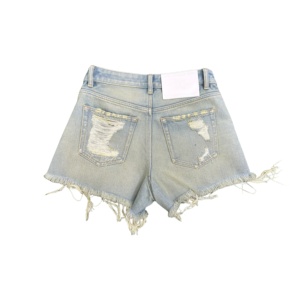 Men's High Waist Ripped <b>Cargo</b> Pants Denim Shorts Distressed <b>White</b> Polyester/Cotton Spring Summer Autumn Casual - Product Image 2