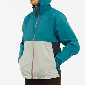 <b>Men</b> Windproof Hooded <b>Jacket</b> Color Blocking Zipper Casual Spring Lightweight Polyester Outdoor Sportwear Coat - Product Image 2