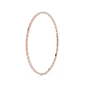 Collier Éternité UNIQUE en Or Rose 18 carats Plaqué Rhodium avec Diamants de Laboratoire Taille Émeraude et Baguette pour Fêtes/Mariages/Événements Glamour - Product Image 3