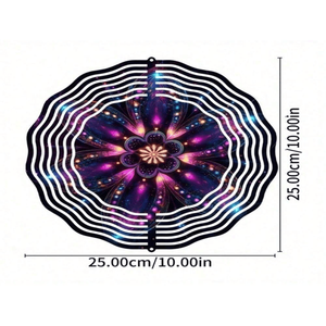 CIFbuy 10 Inch Solar Powered Mandala Wind Chime LED Lights Outdoor Garden Patio Decor with Spinning <b>Hook</b> TikTok for Temu Pick <b>s</b> - Product Image 6