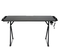 Table de jeu et de travail grand format avec pieds profilés, bureau d'ordinateur pour e-sport, support pour manette de jeu, gestion des câbles, pour la maison