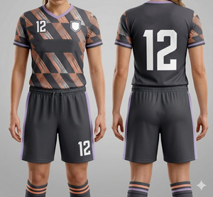 Ensemble de maillots de football pour femmes, combo bicolore, avec short et chaussettes, col en V, tissu durable, équipement de sport - Product Image 2