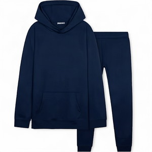Conjunto de Sudadera con Capucha y Pantalones Negros Unisex FuturesKing Intl, Chándal Informal de Algodón de Color Sólido, Estilo Coreano 2 en 1 con Bolsillos Laterales y Cintura Elástica - Product Image 6
