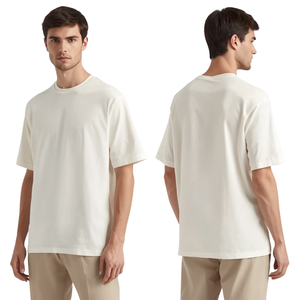 Men Premium Luxury Oversized 220g Eco-Friendly Cotton Short Sleeve Blank T-Shirt - Product Image 2