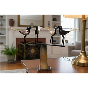 Sculpture d'oiseau en bois sculpté à la main SSD Market - Décoration d'intérieur éco-responsable pour salon, style zen asiatique d'Orissa, pour l'inauguration de la maison - Product Image 1