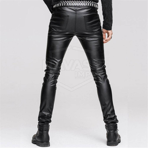 Top Quality Latest Design Men Leather Pants Wholesale Design Your Own Logo Men Leather Pants - Product Image 5
