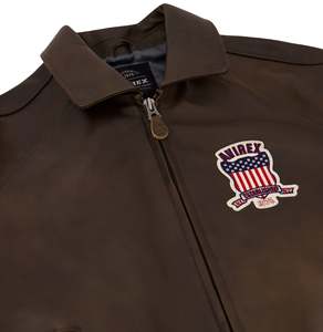 Chaqueta Bomber de Cuero Genuino para Hombre Avirex, Cuero Vacuno Auténtico, Impermeable, Resistente al Viento, Bordado, Edición Limitada, Estilo Americano Vintage - Product Image 3