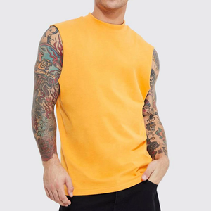 Washed Summer Sleeveless T-<b>shirt</b> Vest <b>Men's</b> Loose Trendy Retro Style Sleeve Outerwear Cotton <b>Men's</b> Tank Top Summer Sports 100% - Product Image 5