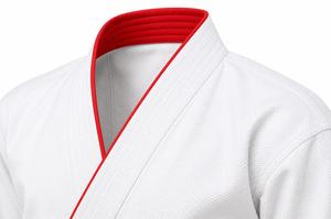 Kimono de Taekwondo unisexe blanc avec bordure rouge, ceinture noire, coupe régulière, polyester/coton, respirant, léger, durable, uniforme d'arts martiaux - Product Image 6