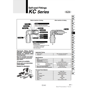 SMC Pneumatics KCL08-03S Self-Seal Fittings <b>Pneumatic</b> <b>Parts</b> - Product Image 2