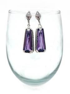 Boucles d'oreilles vintage en argent sterling avec améthyste allongée, style Bali, faites à la main, élégantes, cadeau de mariage pour femme, bijoux - Product Image 6