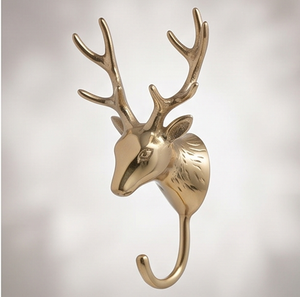 Finest Quality Gold Deer Head Wall <b>Hook</b> Metal Animal Design Durable Rustic Style Single <b>Hook</b> Display Hanger For Clothing Storage - Product Image 2