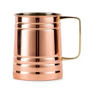 Mug en cuivre style vintage avec poignée, vaisselle en métal massif et articles en cuivre pour restaurant, hôtel, café, bar, mug cadeau, mug personnalisé - Product Image 1