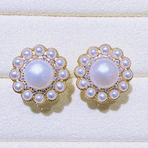 Boucles d'oreilles en perles d'eau douce tendance Zhuji 2024 pour femmes, design exquis avec aiguilles d'oreille en argent S925, perles naturelles - Product Image 3