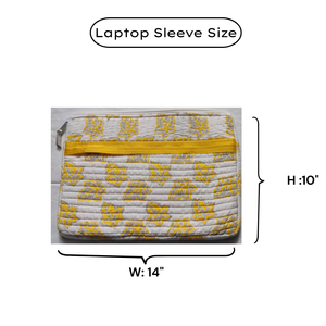 Funda Protectora para Laptop Acolchada, Hecha a Mano en Rajastán, con Cierre, de Algodón Ecológico, con Estampado de Bloques, Elegante y Duradera, Venta al Por Mayor - Product Image 6