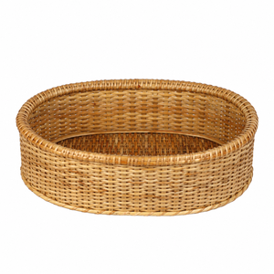 Panier de rangement en rotin tressé à la main, traditionnel, multifonctionnel, rond, naturel, pour la cuisine, le salon, la chambre, en gros - Product Image 4