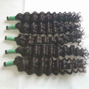 100% Remy humano cutícula alineada textura de onda profunda Color Natural extensiones de cabello virgen indonesio con paquete de encaje suizo - Product Image 2