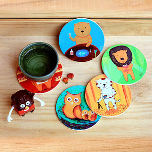 Eco-friendly Classic <b>Ceramic</b> Round <b>Coaster</b> with 11cm Width for Sublimation Blank DIY and Souvenir Shops - Product Image 2