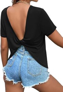Custom OEM Service <b>Plain</b> Black Color Hollow Shirt Women Clubwear Sexy Backless Shirts Oversize Loose Outdoor Breathable - Product Image 3