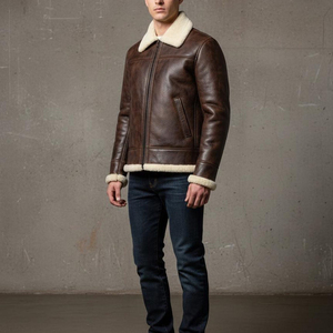 Chaquetas de Cuero Genuino Premium para Hombre, Ropa de Invierno, Chaquetas de Cuero Casuales para Clima Frío, Prendas Exteriores Cómodas y Elegantes - Product Image 3