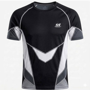 T-shirt de sport confortable pour homme avec tissu anti-humidité, adapté à l'entraînement, aux exercices et aux courses en plein air. - Product Image 1