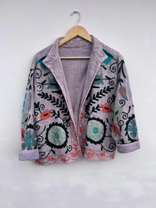 Chaqueta Suzani con Bordado Floral TNT |   Abrigo Reversible de Invierno para Tallas Grandes, de Algodón Orgánico Ecológico |   Regalo Vintage para Ella - Product Image 6