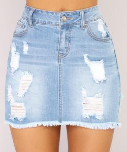 Jupe en jean pour femme de bonne qualité, style Y2K, avec poches, taille haute, boutonnée, décontractée, mode estivale, vente en gros - Product Image 5