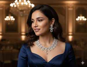 Ensemble de collier en laiton artisanal au design luxueux avec bijoux ethniques et boucles d'oreilles assorties pour femmes, pour occasions spéciales - Product Image 4